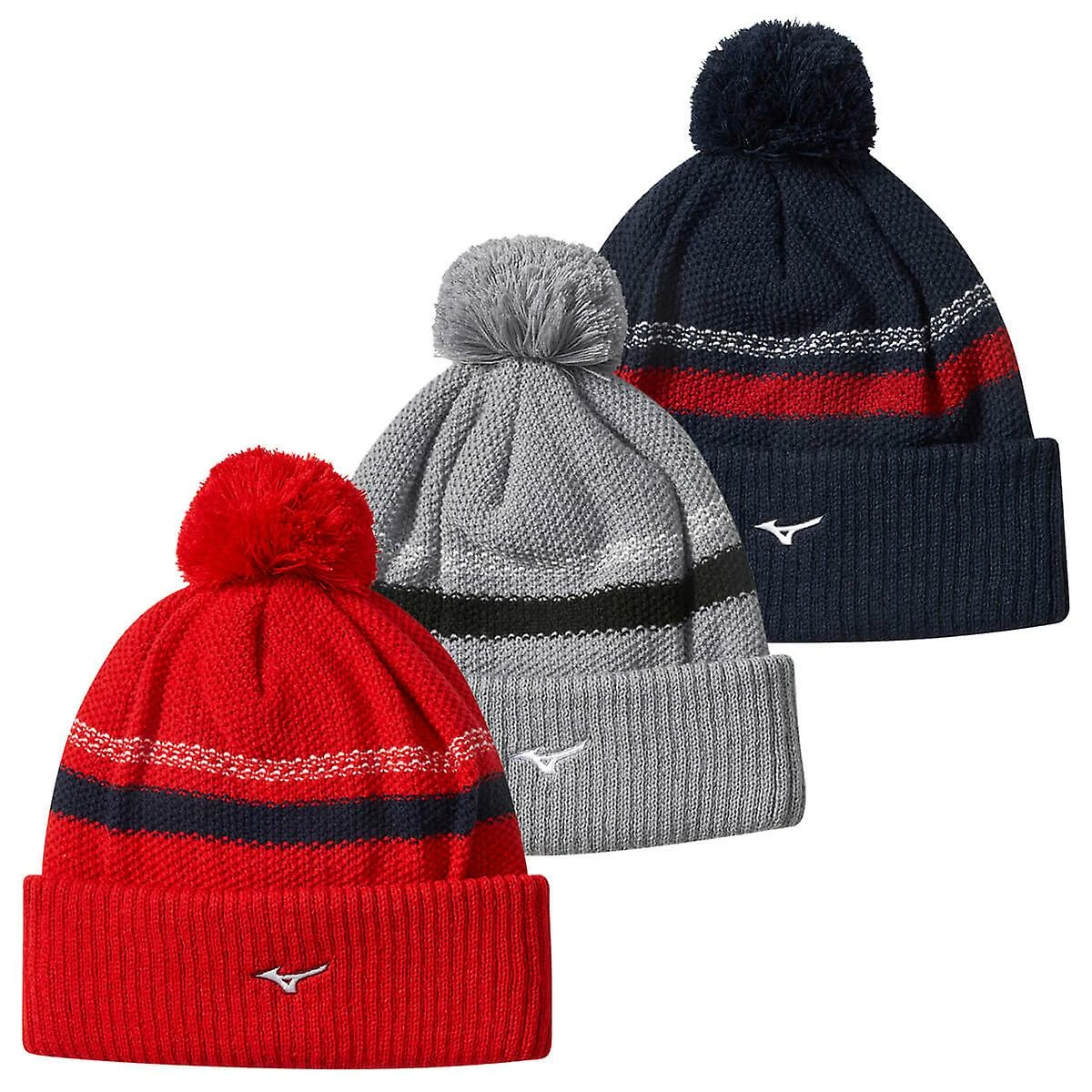 Mizuno Breath Thermo Pom Pom Beanies Red 4 Mizuno Breath Thermo Pom Pom Beanies Red - Image 2
