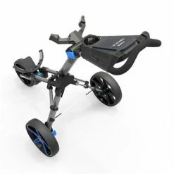 POWAKADDY 2022 MICRA PUSH CART-GUN METAL/BLUE TRIM -Outlet Clubs Store 40383 1