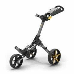 POWAKADDY 2022 MICRA PUSH CART-GUN METAL/YELLOW TRIM