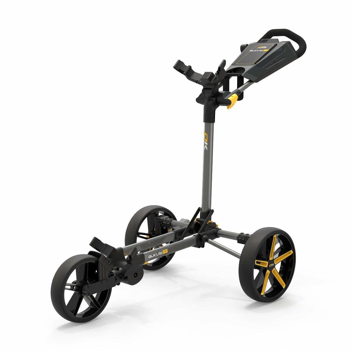 PowaKaddy 2022 DXL Lite Fast Fold Push Cart Yellow Trim