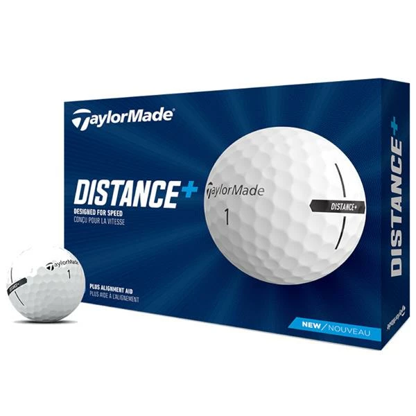 TaylorMade Distance + Golf Balls Dozen White 3 TaylorMade Distance + Golf Balls Dozen White