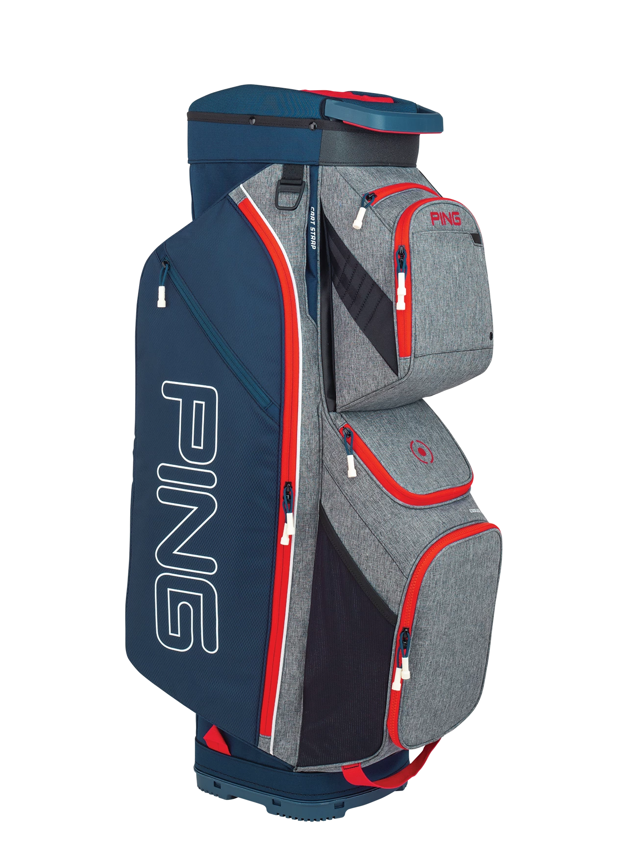 Ping Traverse 2020 Cart Bag Heather Grey/Navy/Scarlet 3 Ping Traverse 2020 Cart Bag Heather Grey/Navy/Scarlet