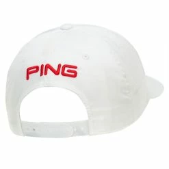 Ping Classic Lite Golf Cap White/Red -Outlet Clubs Store ping classic lite golf cap back view 35980 03 2 1
